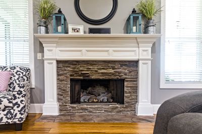 Elegant Stone Fireplace